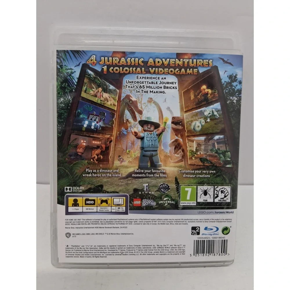 PS3 Lego Jurassic Park Video Game